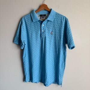 Psycho bunny men’s printed short sleeve polo blue